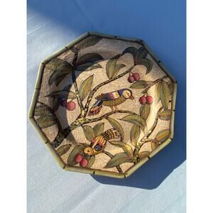 Artist James Wiens Decorative Plate Birds Bamboo Berries Leaves Branches 9.25 in